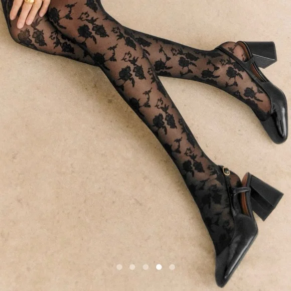 Sezane Black Patent Slingback Block Heel Pumps - Picture 4 of 7